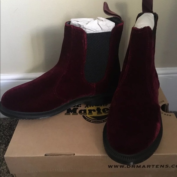 🆕Dr Marten Flora Kensington Cherry 🍒 Velvet NWT - Picture 12 of 16